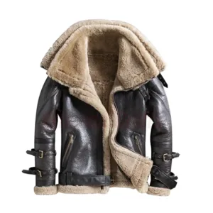 Handmade-New-Mens-Aviator-RAF-Bomber-Flying-leather-Jacket-Double-Collar