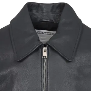 High-Quality Leather Bomber Jacket For Men Black Color