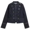 Women'S Military Denim Jacket - Front View